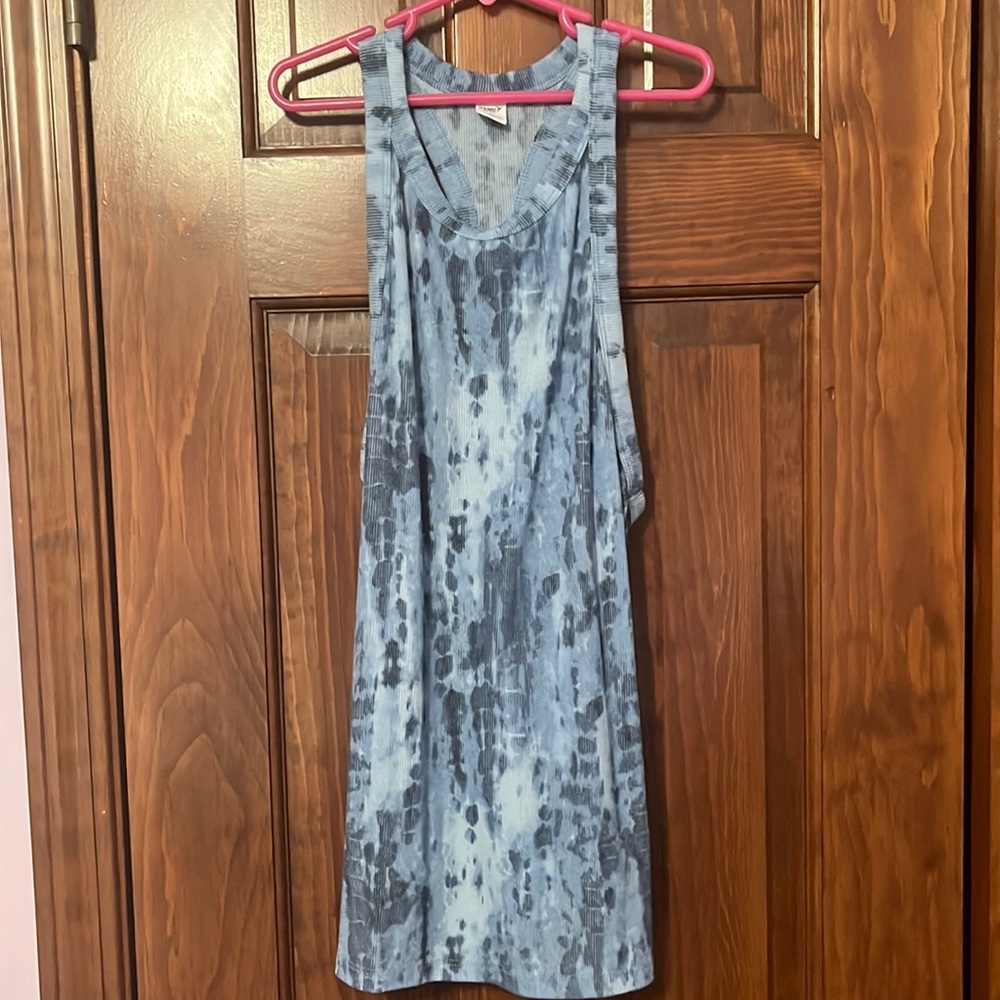 Blue Patterned Tank Top